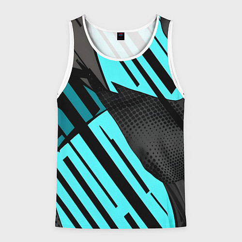 Мужская майка без рукавов Спортивный динамичный / 3D-Белый – фото 1