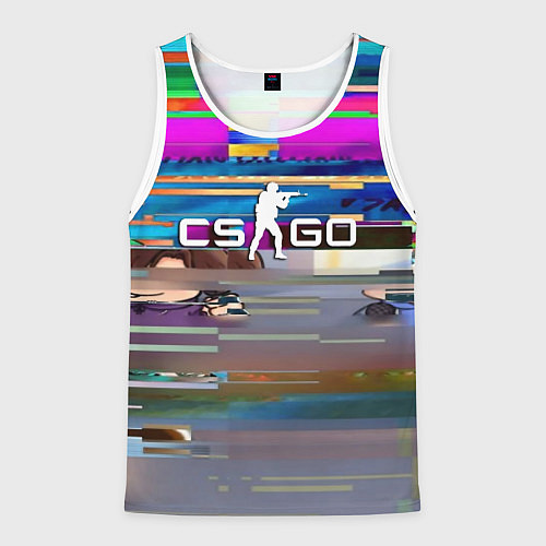 Мужская майка без рукавов CSGO текстура скин / 3D-Белый – фото 1