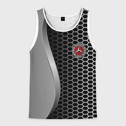 Мужская майка без рукавов Mercedes металическая сетка / 3D-Белый – фото 1