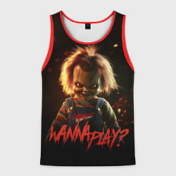 Майка-безрукавка мужская Chucky wanna play?, цвет: 3D-красный