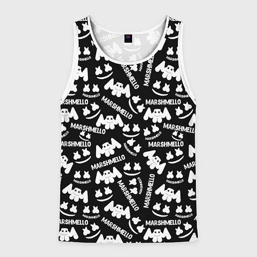 Мужская майка без рукавов Marshmello pattern music / 3D-Белый – фото 1