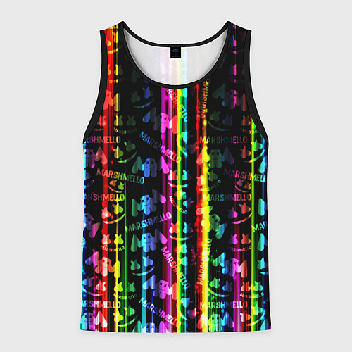 Мужская майка без рукавов Marshmello градиент / 3D-Черный – фото 1