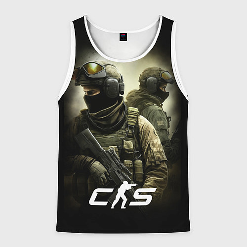 Мужская майка без рукавов CS спецназ / 3D-Белый – фото 1