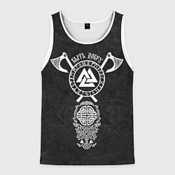 Майка-безрукавка мужская Быть добру - орнамент с валькнутом, цвет: 3D-белый