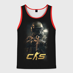Майка-безрукавка мужская CS counter terrorist, цвет: 3D-красный
