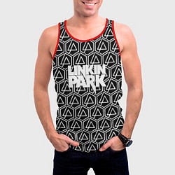 Майка-безрукавка мужская Linkin park pattern, цвет: 3D-красный — фото 2