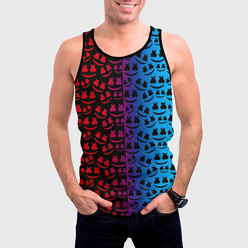 Мужская майка без рукавов Marshmello gradient / 3D-Черный – фото 3