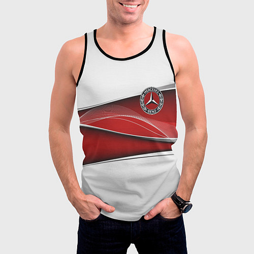 Мужская майка без рукавов Mercedes benz авто / 3D-Черный – фото 3