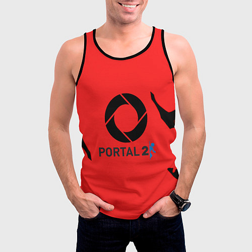 Мужская майка без рукавов Портал 2 краски / 3D-Черный – фото 3