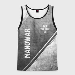Майка-безрукавка мужская Manowar - grey gradient вертикально, цвет: 3D-черный