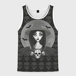 Мужская майка без рукавов Ведьма, череп, Хэллоуин