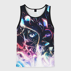 Майка-безрукавка мужская Фрактальный узор текстура, цвет: 3D-черный