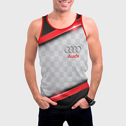 Майка-безрукавка мужская AUDI auto texture, цвет: 3D-красный — фото 2