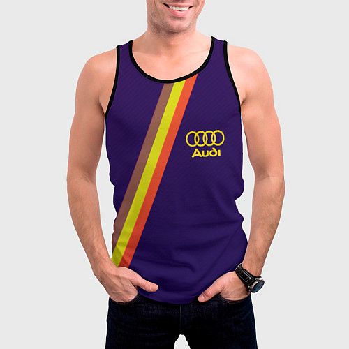 Мужская майка без рукавов AUDI line sport / 3D-Черный – фото 3