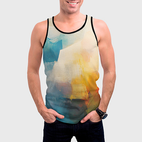 Мужская майка без рукавов Живопись мазками / 3D-Черный – фото 3