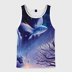 Мужская майка без рукавов Крылатая рыба - сюрреализм