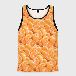 Майка-безрукавка мужская Паттерн дольки мандарин, цвет: 3D-черный