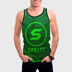 Майка-безрукавка мужская Skillet - green gradient, цвет: 3D-черный — фото 2