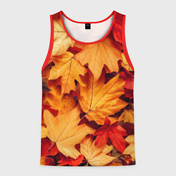 Майка-безрукавка мужская Осенние кленовые листья, цвет: 3D-красный