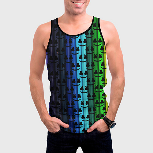 Мужская майка без рукавов Marshmello gradient / 3D-Черный – фото 3