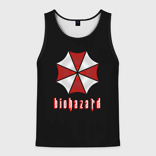 Мужская майка без рукавов Biohazard logo / 3D-Черный – фото 1