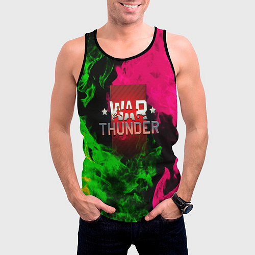 Мужская майка без рукавов Warthunder flame fight / 3D-Черный – фото 3