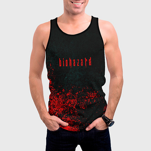 Мужская майка без рукавов Biohazard брызги красок / 3D-Черный – фото 3