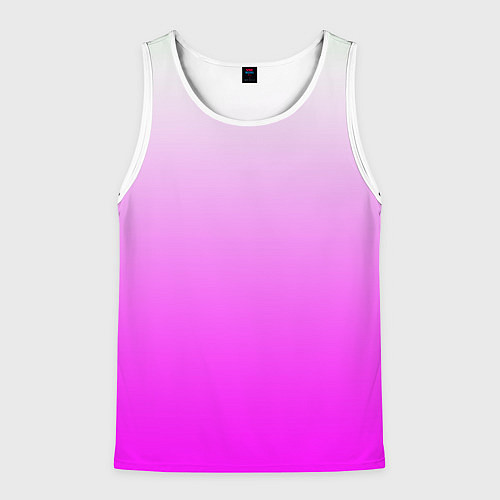 Мужская майка без рукавов Gradient color pink / 3D-Белый – фото 1