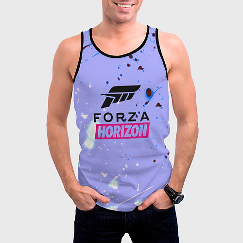 Мужская майка без рукавов Forza Horizon краски текстура / 3D-Черный – фото 3