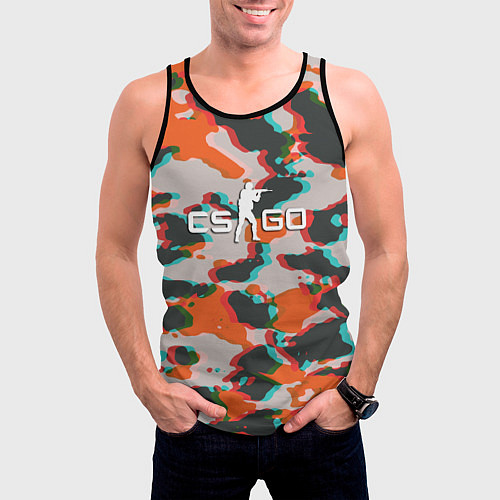 Мужская майка без рукавов Камуфляж из игры ксго / 3D-Черный – фото 3