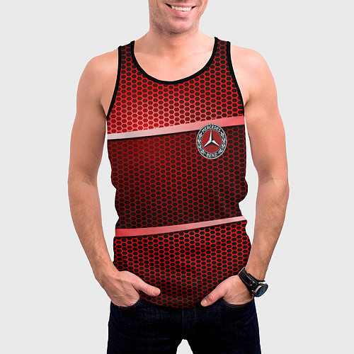 Мужская майка без рукавов BMW metal texture / 3D-Черный – фото 3