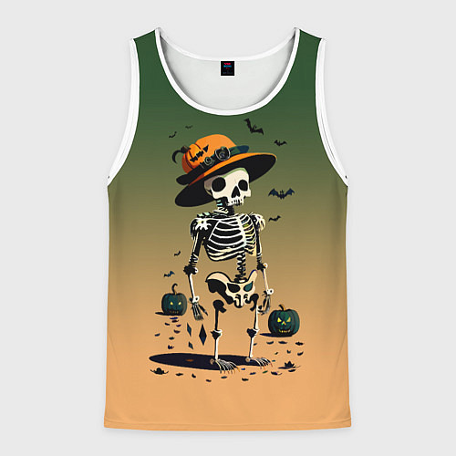 Мужская майка без рукавов Funny skeleton - ai art fantasy / 3D-Белый – фото 1