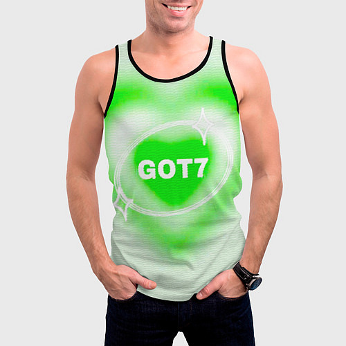 Мужская майка без рукавов Got7 сердце / 3D-Черный – фото 3