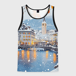 Майка-безрукавка мужская Предновогодний Санкт-Петербург, цвет: 3D-черный