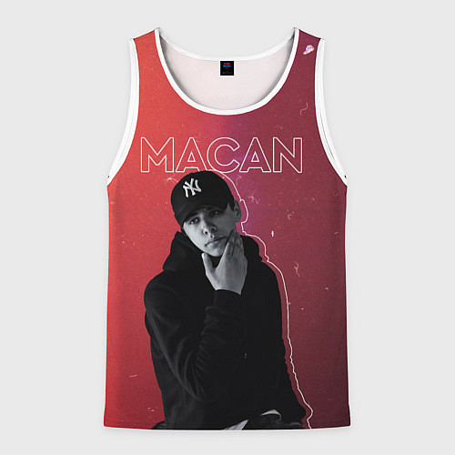 Мужская майка без рукавов Макан - певец / 3D-Белый – фото 1