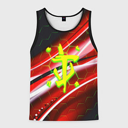 Майка-безрукавка мужская Doom кислотное лого броня, цвет: 3D-черный