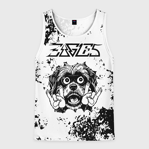 Мужская майка без рукавов Eagles - рок пес / 3D-Белый – фото 1