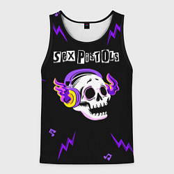 Мужская майка без рукавов Sex Pistols неоновый череп