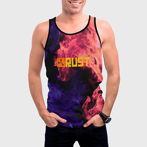Мужская майка без рукавов RUST flame steel / 3D-Черный – фото 3