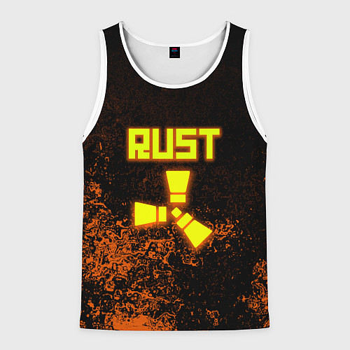 Мужская майка без рукавов RUST брызги красок лого / 3D-Белый – фото 1