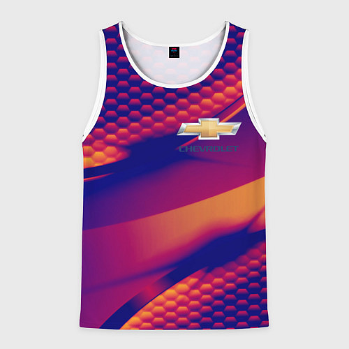 Мужская майка без рукавов Chevrolet текстура / 3D-Белый – фото 1