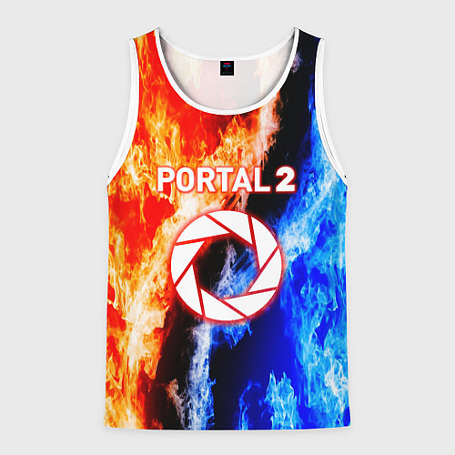 Мужская майка без рукавов Portal битва огней / 3D-Белый – фото 1