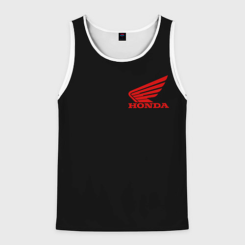 Мужская майка без рукавов Honda red logo auto steel / 3D-Белый – фото 1