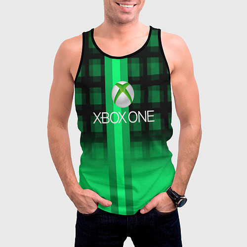 Мужская майка без рукавов Xbox game studio geometry / 3D-Черный – фото 3