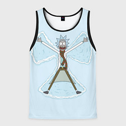 Мужская майка без рукавов Рик и Морти снег - бабочка