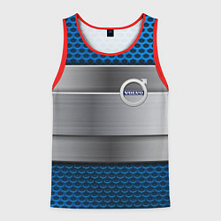 Майка-безрукавка мужская Volvo metal steel, цвет: 3D-красный