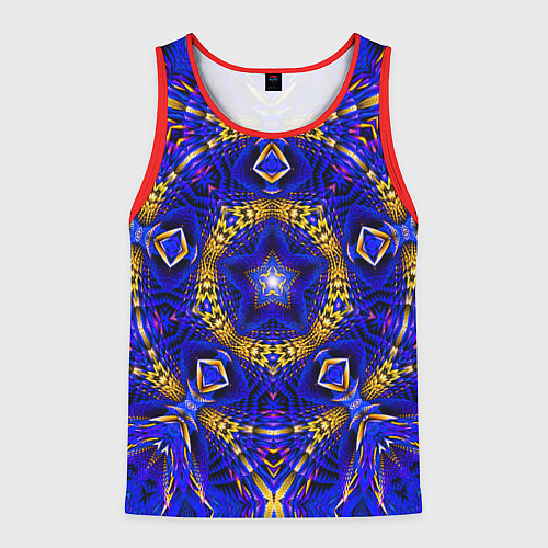 Мужская майка без рукавов Оптический узор текстура / 3D-Красный – фото 1