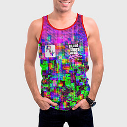 Майка-безрукавка мужская Vice city glitch game, цвет: 3D-красный — фото 2
