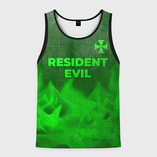 Мужская майка без рукавов Resident Evil - green gradient посередине / 3D-Черный – фото 1