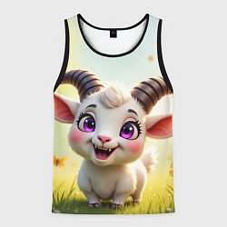 Мужская майка без рукавов Козлёнок на лугу